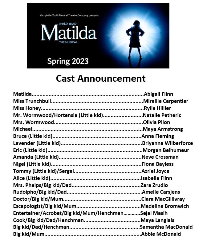 Matilda Cast List Revised Oct 21 kc